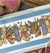 Design Works 9418 Teddies on the Line (pat)