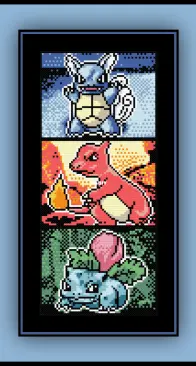 Cross Stitch Quest - Pokémon - Kanto Middle Stages - Warturtle, Charmeleon, Ivysaur - free