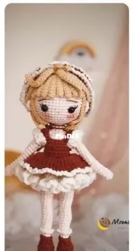 Moonlight Crochet - MoonlightCrochet89 - Nguyệt Vũ Thị - Sakura Red Dress Doll - English