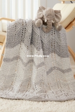 Lacy Chevrons Baby Blanket by Yarnspirations Design - Free