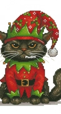 SA-stitch Christmas cat by Svetlana Sichkar XSD