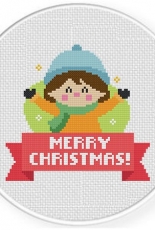 Daily Cross Stitch - Christmas Greeting Girl