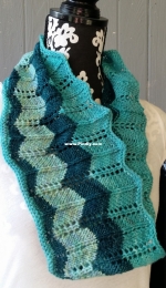 Blue Waves Chevron Cowl by Samantha Hardman-Free