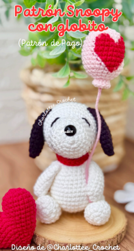 Charlottee Crochet - Susan Estefani Veliz Melchor - Snoopy with balloon - Snoopy con globito - Spanish