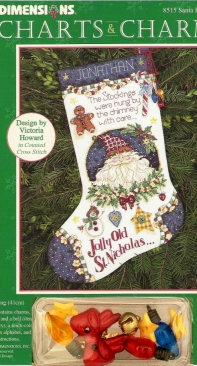 Dimensions Charts & Charms 8515 Santas Face Stocking XSD