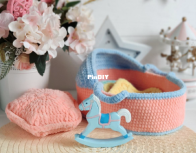 Magic in loops - Lyudmila Zhuravleva - Cradle with Bedding - Russian