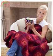Coats & Clark WR1713 - Blushing Grannies Afghan - Free