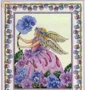 The Vermillion Stitchery 126 - Purple Pansy Angel