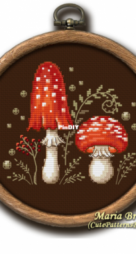 Two Fly Agaric Mushrooms by Maria Brovko