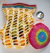 Moogly - Tamara Kelly - Rainbow pocket  market bag
