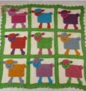 Rainbow Sheep Blanket by CraftyDeb