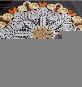 Orientalmoms Original Crochet - Turkey, Wheat and Pumpkin Doily by Emilie Obaldo-McGraw