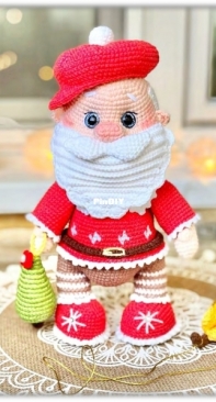 Kat Knit Toys - Ekaterina Litvinova - Екатерина Литвинова - Santa - Дедушка Мороз и сани - Russian