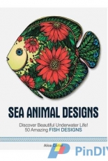 Adult Coloring Book-Sea Animal Designs by Alice Carter-2016