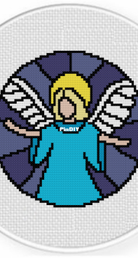 Daily Cross Stitich - Holy Angel Stained Glass