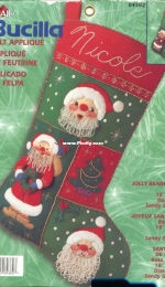 Bucilla 84382 Jolly Beaded Santa Felt Stocking