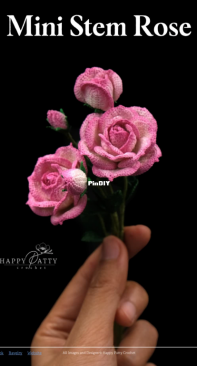 Happy Patty Crochet - Mini Stem Rose