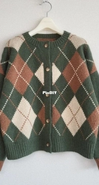 Argyle Pluviae Cardigan by Bana Kavanagh - English