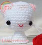 Amigurumia - Cute white kitten - English and Spanish