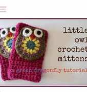 The Green Dragonfly - Little Owl Crochet Mittens - Free