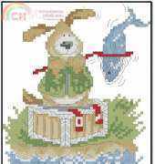 Sporty Dogs - Fishing by Margaret Sherry from Cross Stitch Quick & Easy 127 XSD