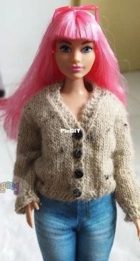 Cozy Cardigan for BTS Barbie Curvy Ken 1/6 Doll by  Ajeng Sitoresmi