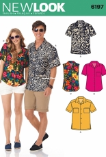 New Look Pattern 6197 Misses and Mens Shirts