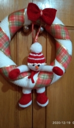 Christmas wreath snowman