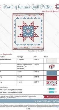 Fat Quarter Shop - Heart of America Quilt Pattern -  Free