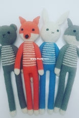 Bear, fox, bunny and wolf