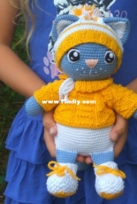 Cute cat is crocheted