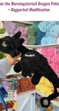 Crochet by Genna - Genna Tatu - Tatum the Morningstartail Dragon + Daggertail Modiﬁcation