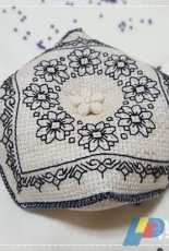 Blackwork Biscornu - Daisy Ring
