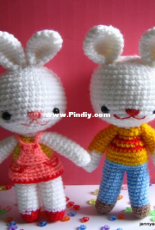 Jenny and Teddy - Jane Chan - Charlie and Angel bunny Amigurumi - Free