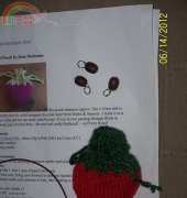 Strawberry stitch marker holder