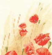 Heritage Stitchcraft - Flower Panels JCWP901 Wild Poppies Panel by John Clayton XSD