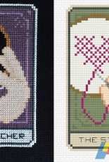 Wild Violet Cross Stitch - The Stitcher Tarot Card - Free