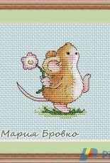 Mouse with Flower by Maria Brovko