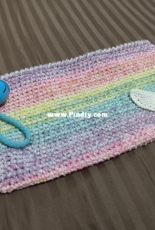 Rainbow crochet pouch