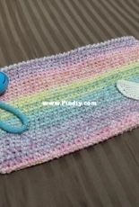 Rainbow crochet pouch