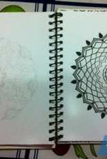 Book with spiral binding.