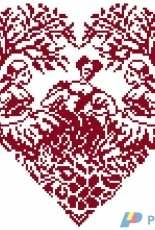 Bleu de Chine 1037 - Coeur Toile de Jouy PCS