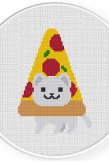 Daily Cross Stitch - Pizza Cat