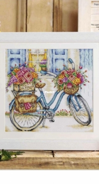 Fresh Flowers For You - Flower Sellers Bicycle by Susan Bates from Cross Stitch Gold 108 XSD