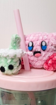 Eli Yarn Art - eliyarnart - Kirby with matcha bubble tea - Free