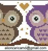 Alionca Aliona Ricamo 2 guffi / Two Owl
