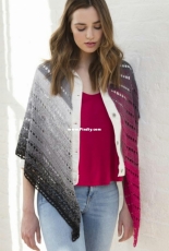 Lion Brand Yarn - Theresa Chorzepa - L80003  - Shaded Color Shawl - Free