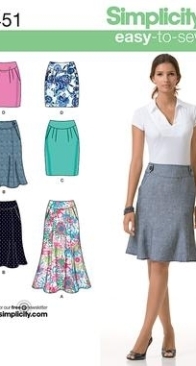 Simplicity S2451 - Misses Skirts - Sizes 4-12 - English, Spanish