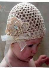 Cheryls Crochet - CC31 Victorian Rosebud Baby Bonnet