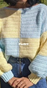 Cool Yarns By Pheak - Srey Pheak -  Color Block Sweater